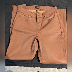 White House Black Market Brown Coated Curvy Skinny Jeans Size 2S (short)